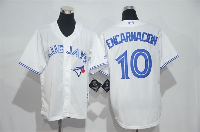 Blue Jays 10 Edwin Encarnacion White Canada Day Youth Stitched MLB Jersey
