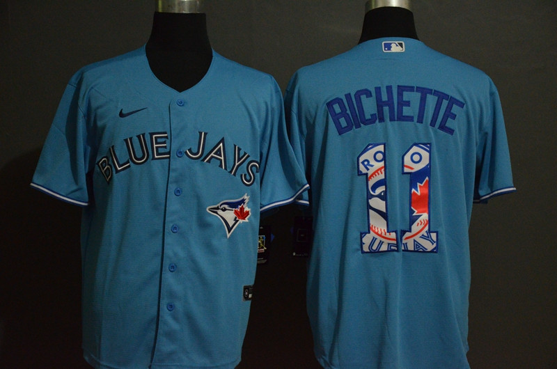 Blue Jays 11 Bo Bichette Light Blue 2020 Nike Cool Base Fashion Jersey