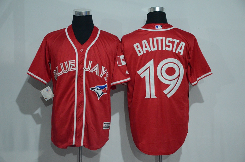 Blue Jays 19 Jose Bautista Red Alternate Cool Base Jersey