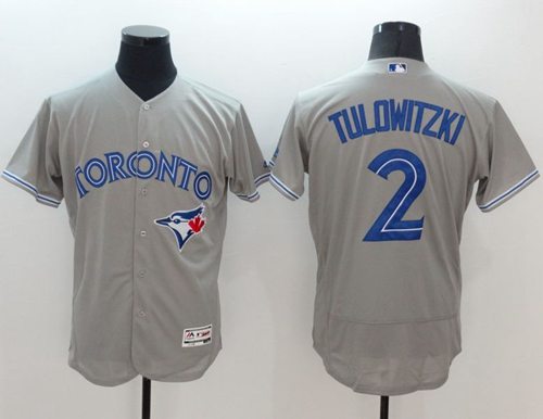 Blue Jays 2 Troy Tulowitzki Grey Flexbase Authentic Collection Stitched MLB Jersey