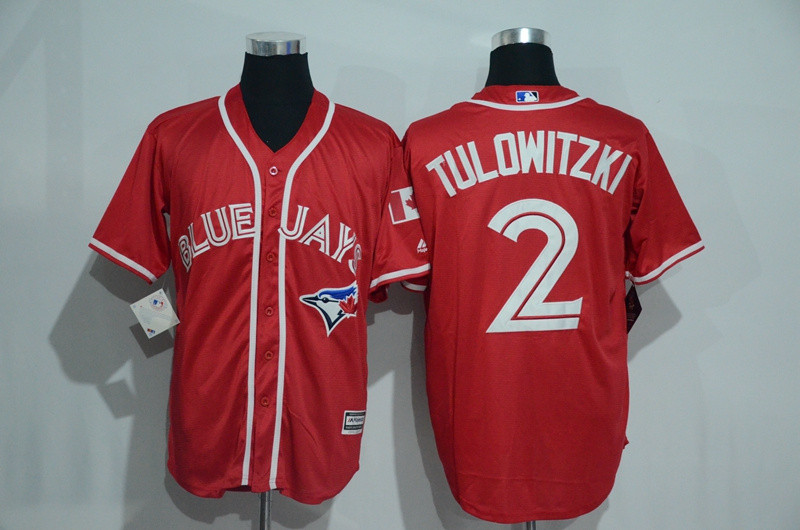 Blue Jays 2 Troy Tulowitzki Red Alternate Cool Base Jersey