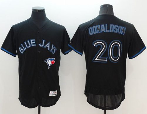 Blue Jays 20 Josh Donaldson Black Fashion Flexbase Authentic Collection Stitched MLB Jersey