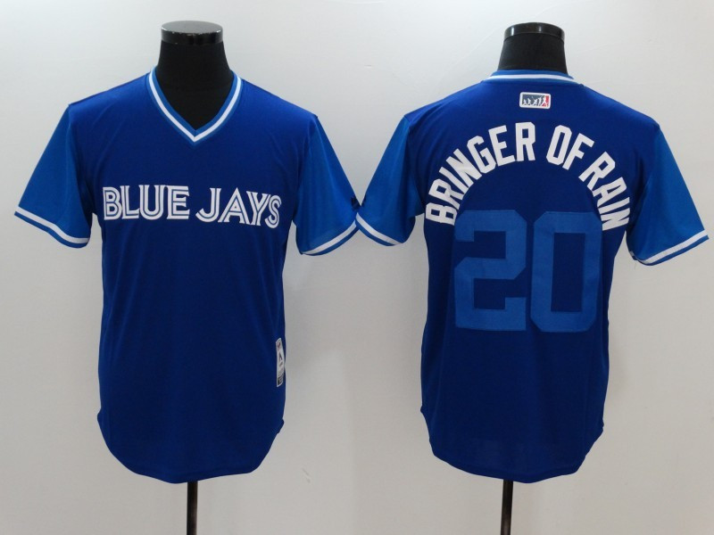 Blue Jays 20 Josh Donaldson Bringer of Rain Majestic Navy 2017 Players Weekend Jersey