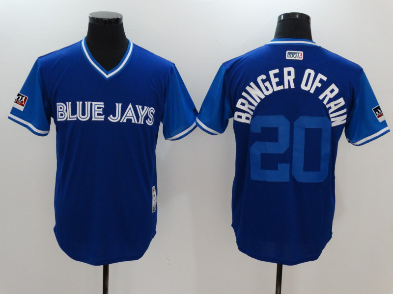 Blue Jays 20 Josh Donaldson Bringer of Rain Royal 2018 Players' Weekend Authentic Team Jersey