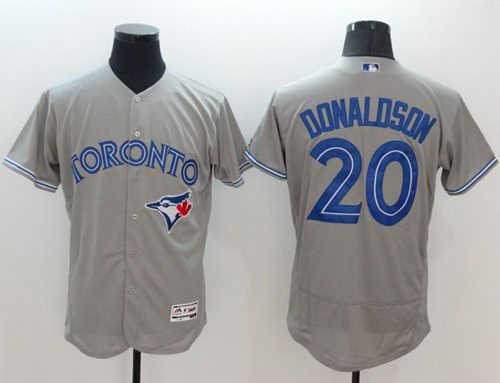 Blue Jays 20 Josh Donaldson Grey Flexbase Authentic Collection Stitched MLB Jersey