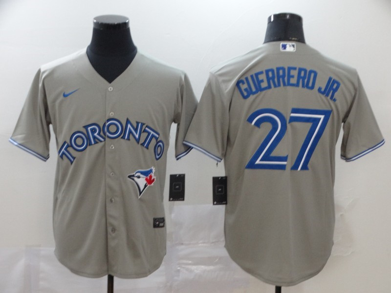 Blue Jays 27 Vladimir Guerrero Jr. Gray 2020 Nike Cool Base Jersey