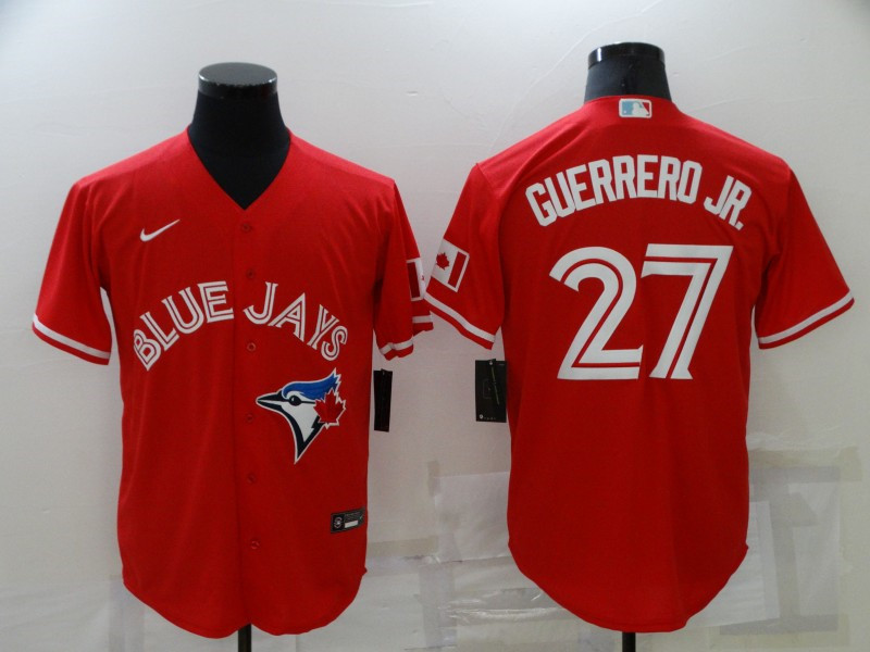 Blue Jays 27 Vladimir Guerrero Jr. Red Nike Cool Base Jersey