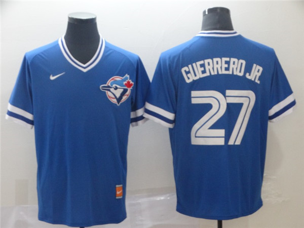 Blue Jays 27 Vladimir Guerrero Jr. Royal Throwback Jersey