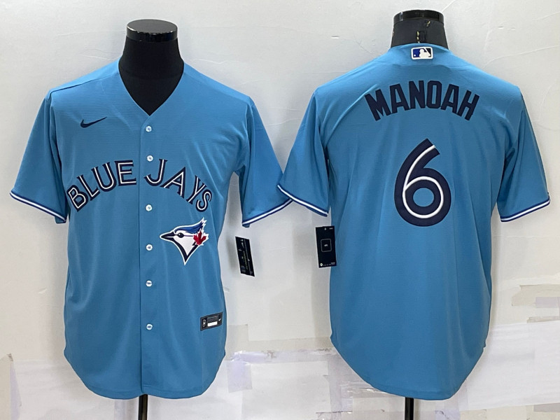 Blue Jays 6 Alek Manoah Blue Nike Cool Base Jersey