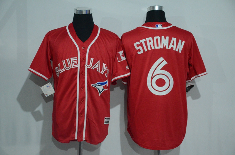 Blue Jays 6 Marcus Stroman Red Alternate Cool Base Jersey