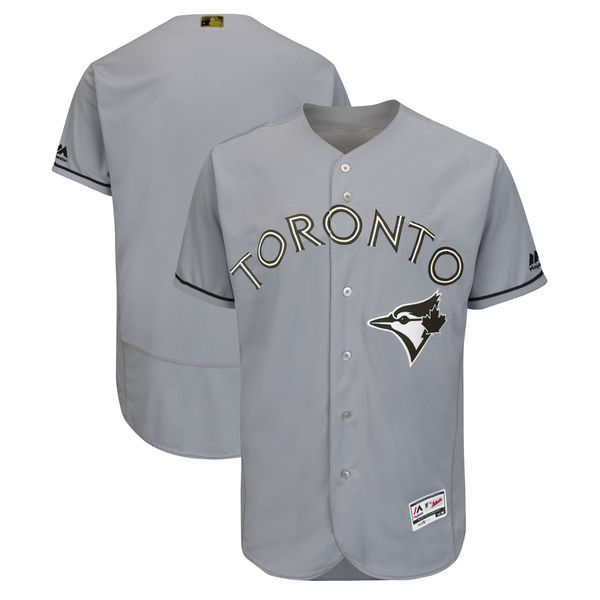 Blue Jays Blank Gray 2018 Memorial Day Flexbase Jersey