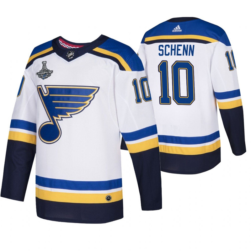 Blues 10 Brayden Schenn White 2019 Stanley Cup Champions Adidas Jersey