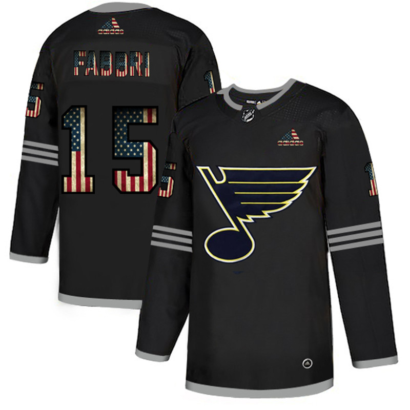 Blues 15 Robby Fabbri Black USA Flag Fashion Adidas Jersey