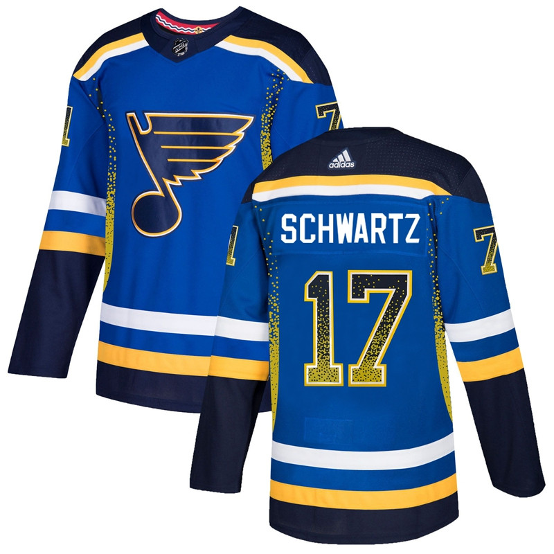 Blues 17 Jaden Schwartz Royal Drift Fashion  Jersey