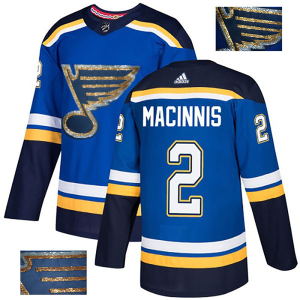 Blues 2 Al Macinnis Blue Glittery Edition  Jersey