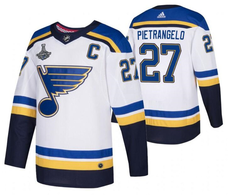 Blues 27 Alex Pietrangelo White 2019 Stanley Cup Champions Adidas Jersey