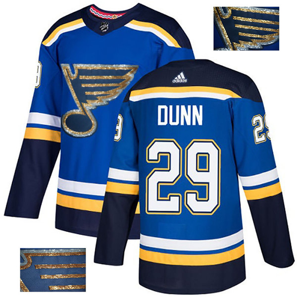 Blues 29 Vince Dunn Blue Glittery Edition  Jersey