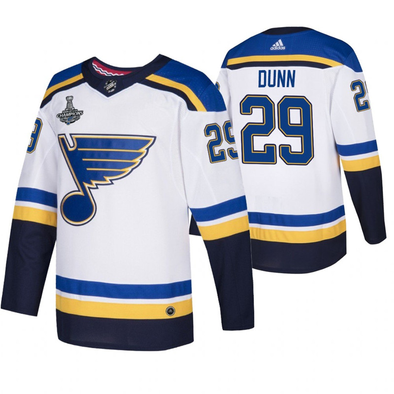 Blues 29 Vince Dunn White 2019 Stanley Cup Champions Adidas Jersey
