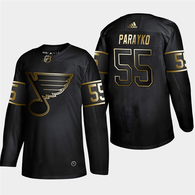 Blues 55 Colton Parayko Black Gold Adidas Jersey