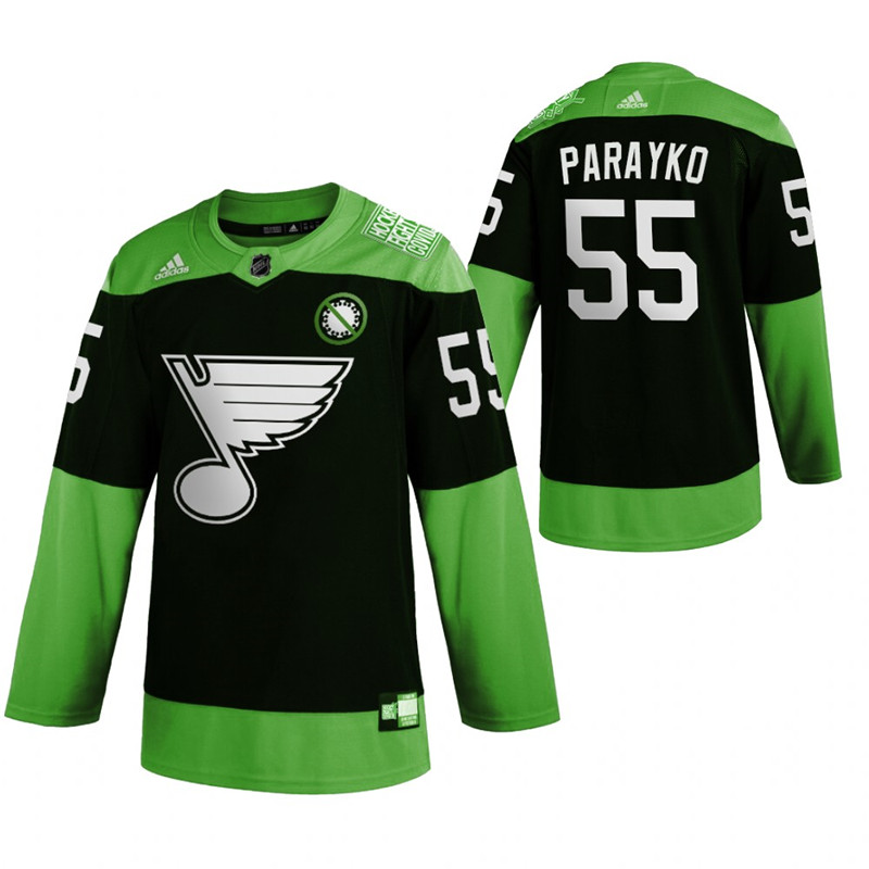 Blues 55 Colton Parayko Green 2020 Adidas Jersey