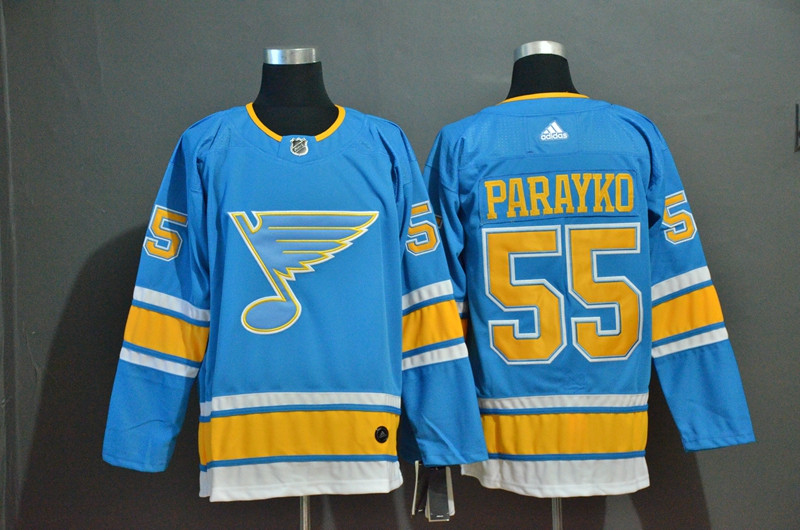 Blues 55 Colton Parayko Light Blue Adidas Jersey