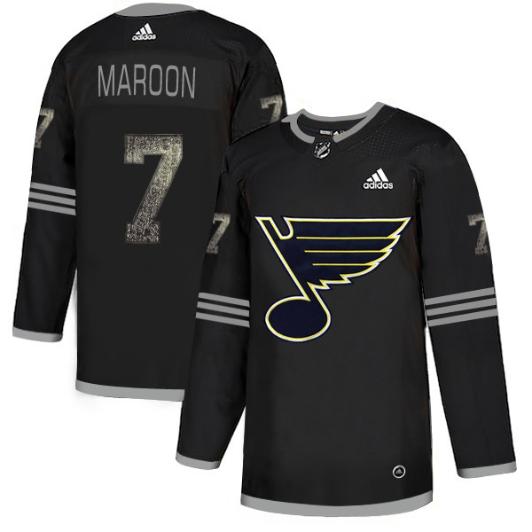 Blues 7 Patrick Maroon Black Shadow  Jersey (1)