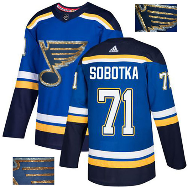 Blues 71 Vladimir Sobotka Blue Glittery Edition  Jersey