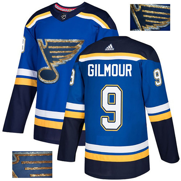 Blues 9 Doug Gilmour Blue Glittery Edition  Jersey