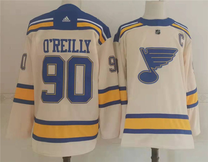 Blues 90 Ryan O'Reilly Cream 2022 Winter Classic Adidas Jersey