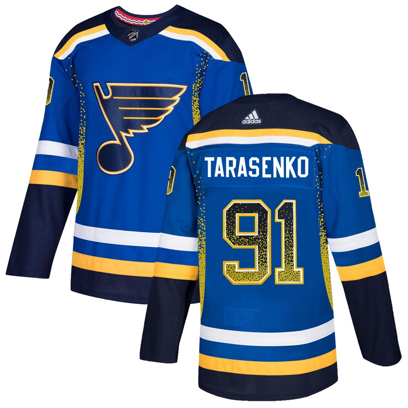 Blues 91 Vladimir Tarasenko Royal Drift Fashion  Jersey