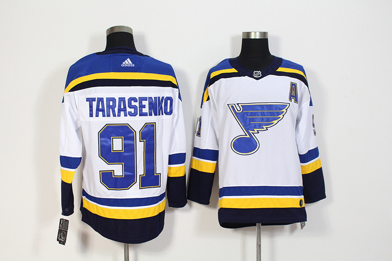 Blues 91 Vladimir Tarasenko White  Jersey