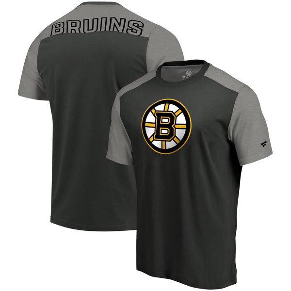 Boston Bruins Fanatics Branded Iconic Blocked T Shirt Black