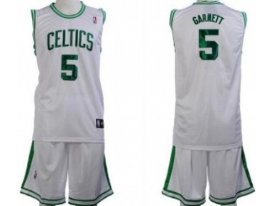 Boston Celtics #5 Garnett White Suit