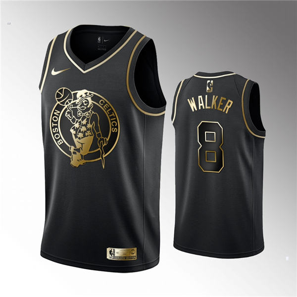 Boston Celtics #8 Kemba Walker Black Golden Edition Jersey