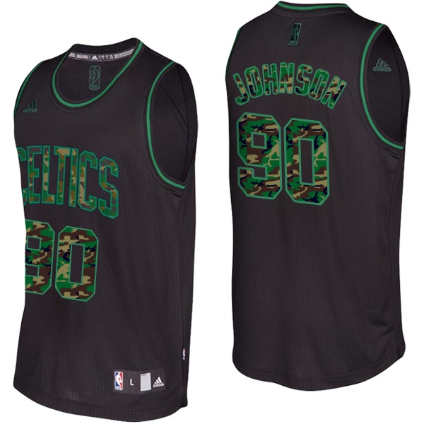 Boston Celtics Amir Johnson Camo Fashion Swingman Black Jersey