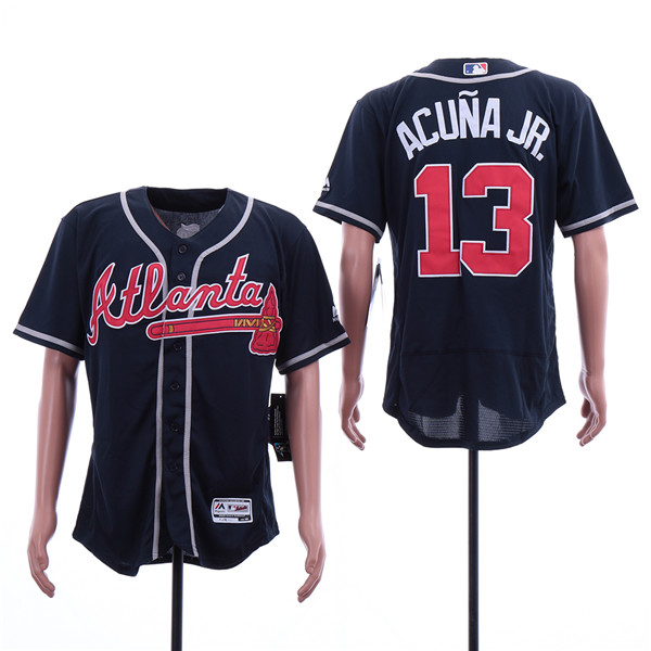 Braves 13 Ronald Acuna Jr. Navy Flexbase Jersey