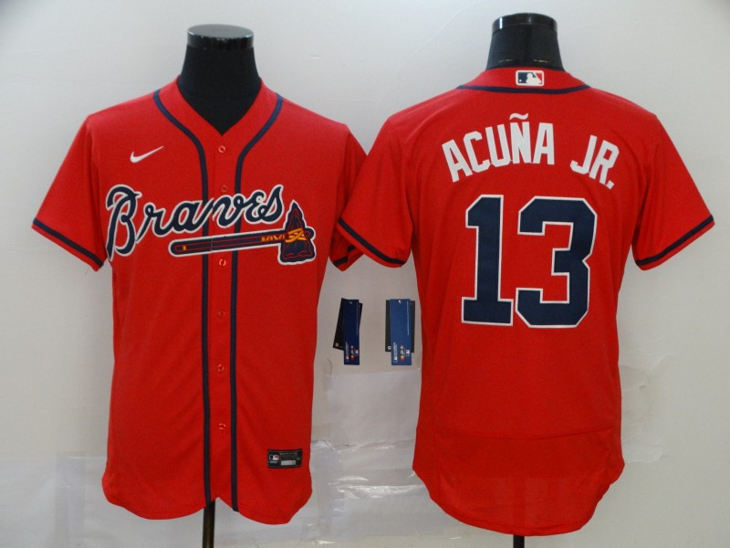 Braves 13 Ronald Acuna Jr. Red 2020 Nike Flexbase Jersey