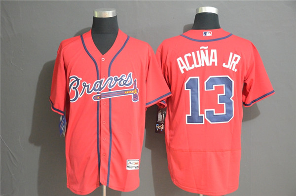 Braves 13 Ronald Acuna Jr. Red Flexbase Jersey