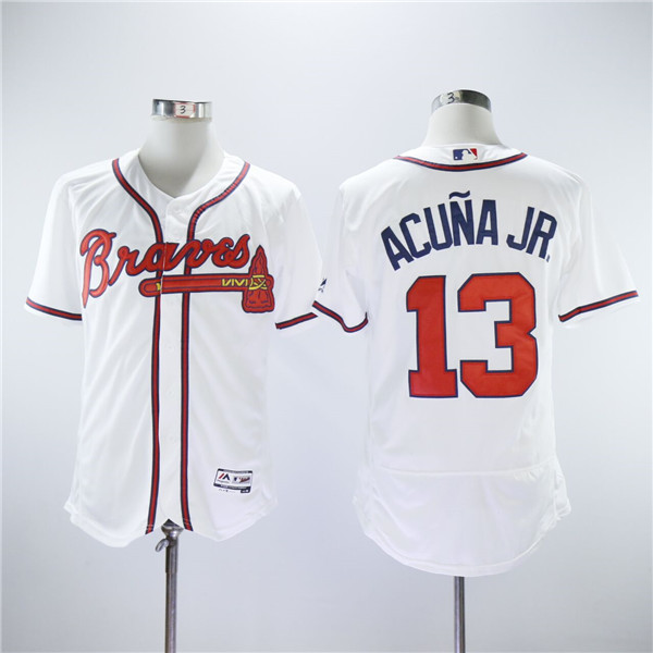 Braves 13 Ronald Acuna Jr. White Flexbase Jersey