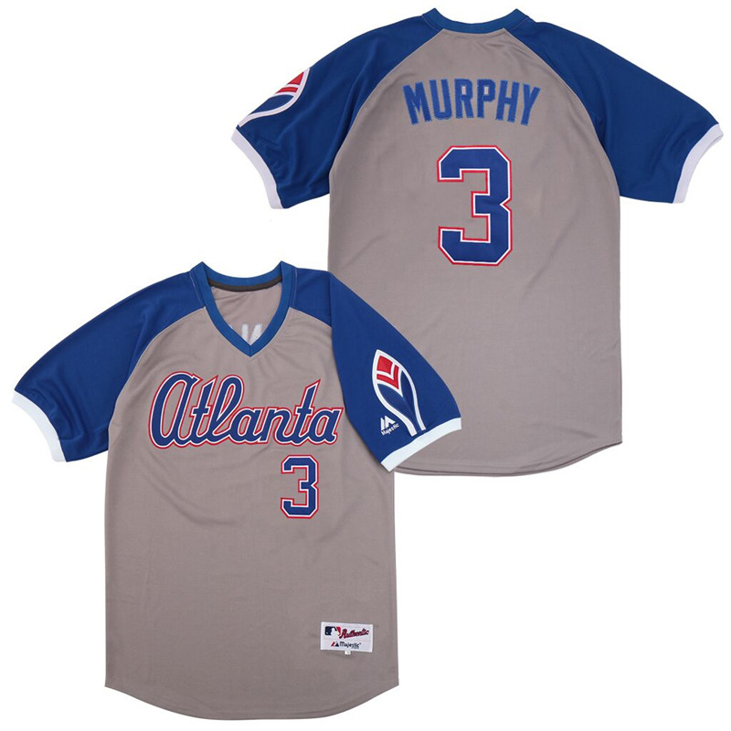 Braves 3 Dale Murphy Gray Turn Back The Clock Jersey