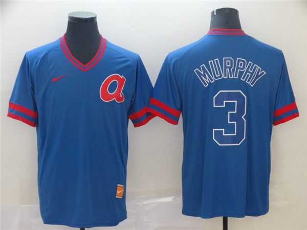 Braves 3 Dale Murphy Royal Throwback Jersey