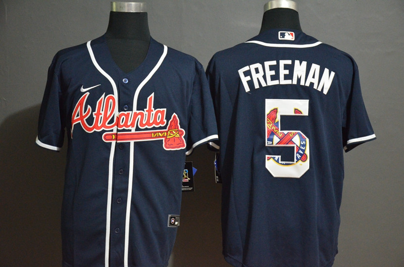 Braves 5 Freddie Freeman Nave 2020 Nike Cool Base Fashion Jersey