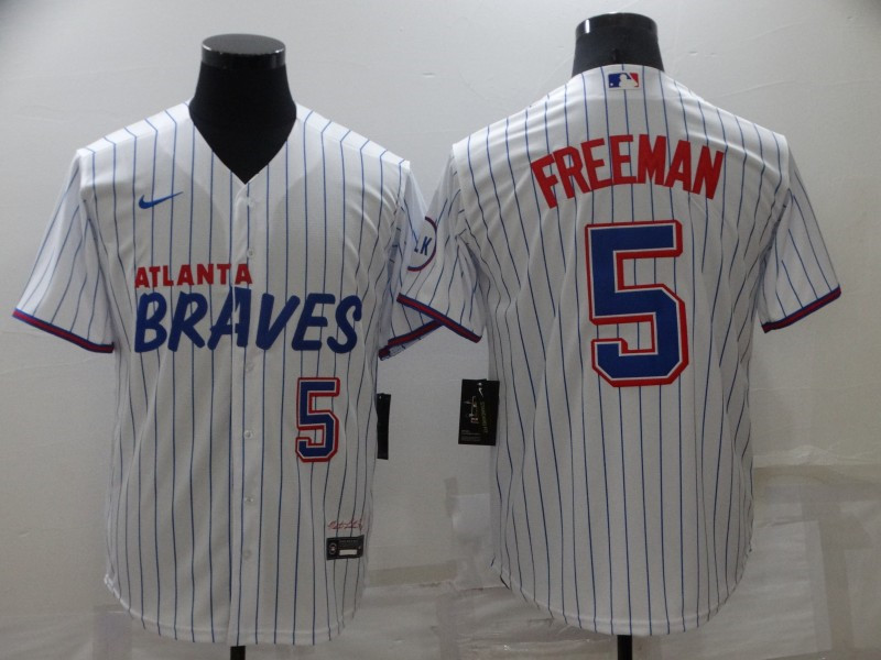 Braves 5 Freddie Freeman White 2021 City Connect Cool Base Jersey