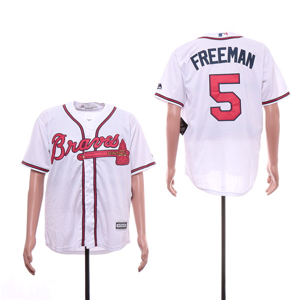 Braves 5 Freddie Freeman White Cool Base Jersey