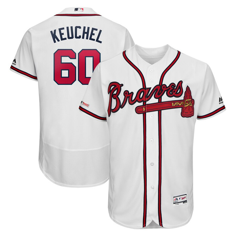 Braves 60 Dallas Keuchel White 150th Patch Flexbase Jersey