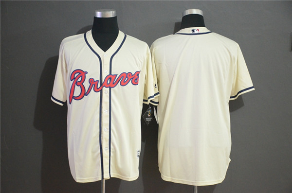 Braves Blank Cream Cool Base Jersey