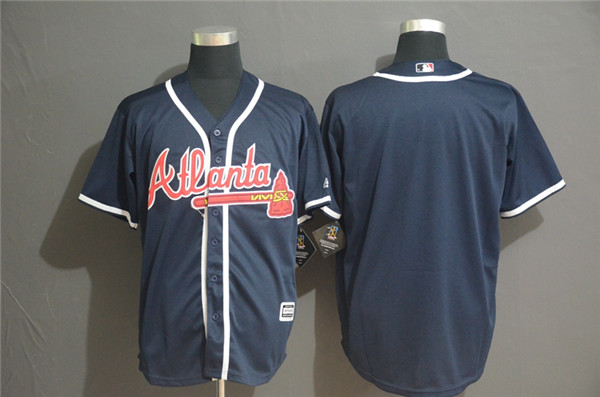 Braves Blank Navy Cool Base Jersey