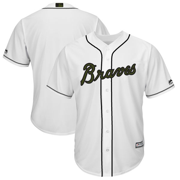 Braves Blank White 2018 Memorial Day Cool Base Jersey