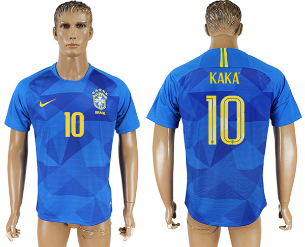 Brazil 10 KAKA Away 2018 FIFA World Cup Thailand Soccer Jersey