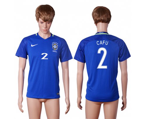 Brazil 2 Cafu Away Soccer Country Jersey